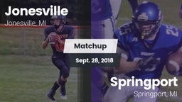 Matchup: Jonesville vs. Springport  2018