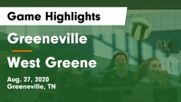 Greeneville  vs West Greene  Game Highlights - Aug. 27, 2020