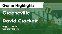 Greeneville  vs David Crockett  Game Highlights - Aug. 31, 2020