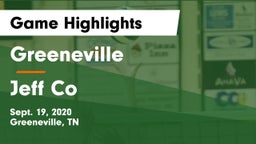 Greeneville  vs Jeff Co Game Highlights - Sept. 19, 2020