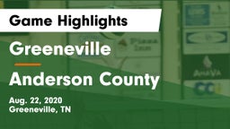 Greeneville  vs Anderson County  Game Highlights - Aug. 22, 2020