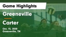 Greeneville  vs Carter  Game Highlights - Oct. 15, 2020