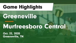 Greeneville  vs Murfreesboro Central Game Highlights - Oct. 22, 2020