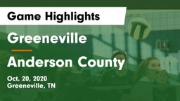 Greeneville  vs Anderson County Game Highlights - Oct. 20, 2020