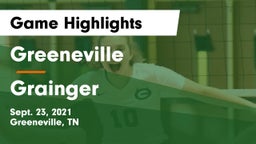Greeneville  vs Grainger Game Highlights - Sept. 23, 2021