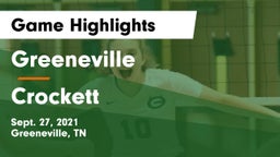 Greeneville  vs Crockett Game Highlights - Sept. 27, 2021