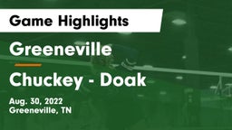 Greeneville  vs Chuckey - Doak  Game Highlights - Aug. 30, 2022