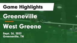 Greeneville  vs West Greene  Game Highlights - Sept. 26, 2022