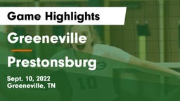 Greeneville  vs Prestonsburg  Game Highlights - Sept. 10, 2022