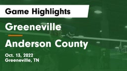 Greeneville  vs Anderson County  Game Highlights - Oct. 13, 2022