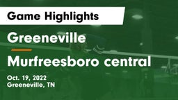 Greeneville  vs Murfreesboro central Game Highlights - Oct. 19, 2022