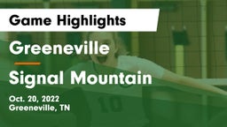 Greeneville  vs Signal Mountain Game Highlights - Oct. 20, 2022