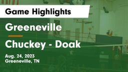 Greeneville  vs Chuckey - Doak  Game Highlights - Aug. 24, 2023