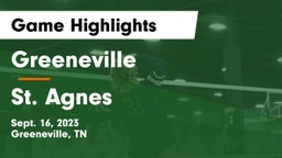 Greeneville  vs St. Agnes Game Highlights - Sept. 16, 2023