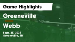 Greeneville  vs Webb  Game Highlights - Sept. 23, 2023