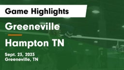 Greeneville  vs Hampton TN  Game Highlights - Sept. 23, 2023