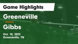 Greeneville  vs Gibbs  Game Highlights - Oct. 10, 2023