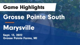 Grosse Pointe South  vs Marysville  Game Highlights - Sept. 13, 2022