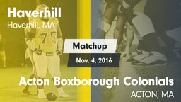Matchup: Haverhill vs. Acton Boxborough Colonials 2016