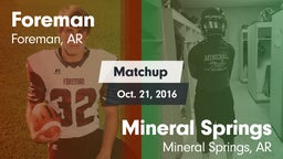 Matchup: Foreman vs. Mineral Springs  2016