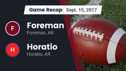 Recap: Foreman  vs. Horatio  2017