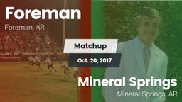 Matchup: Foreman vs. Mineral Springs  2017