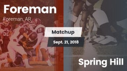 Matchup: Foreman vs. Spring Hill 2018