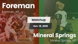 Matchup: Foreman vs. Mineral Springs  2018