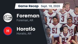 Recap: Foreman  vs. Horatio  2020