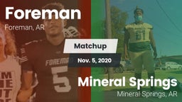 Matchup: Foreman vs. Mineral Springs  2020