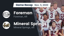 Recap: Foreman  vs. Mineral Springs  2020