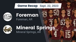 Recap: Foreman  vs. Mineral Springs  2023