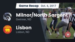 Recap: Milnor/North Sargent  vs. Lisbon  2017