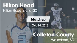 Matchup: Hilton Head vs. Colleton County  2016