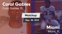 Matchup: Coral Gables vs. Miami  2016