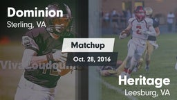 Matchup: Dominion vs. Heritage  2016