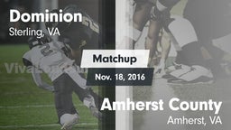 Matchup: Dominion vs. Amherst County  2016