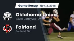 Recap: Oklahoma Union  vs. Fairland  2018