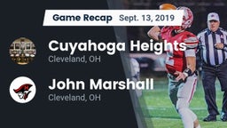 Recap: Cuyahoga Heights  vs. John Marshall  2019