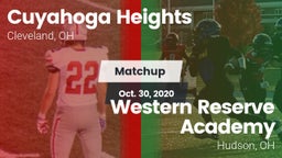 Matchup: Cuyahoga Heights vs. Western Reserve Academy 2020