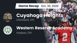 Recap: Cuyahoga Heights  vs. Western Reserve Academy 2020
