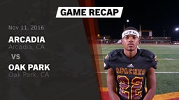 Recap: Arcadia  vs. Oak Park  2016