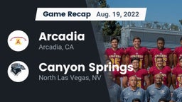 Recap: Arcadia  vs. Canyon Springs  2022