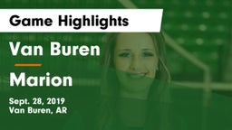 Van Buren  vs Marion  Game Highlights - Sept. 28, 2019
