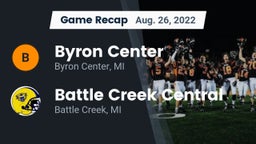 Recap: Byron Center  vs. Battle Creek Central  2022