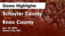 Schuyler County vs Knox County  Game Highlights - Jan. 28, 2022