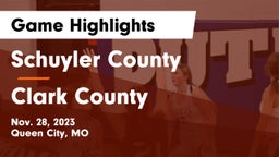 Schuyler County vs Clark County  Game Highlights - Nov. 28, 2023