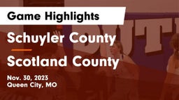 Schuyler County vs Scotland County  Game Highlights - Nov. 30, 2023