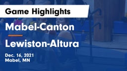 Mabel-Canton  vs Lewiston-Altura  Game Highlights - Dec. 16, 2021