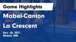 Mabel-Canton  vs La Crescent  Game Highlights - Dec. 20, 2021